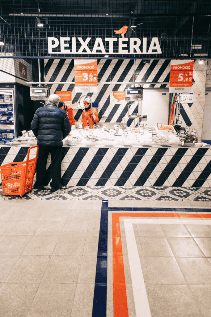 Alcampo supermarket interior design project in Barcelona